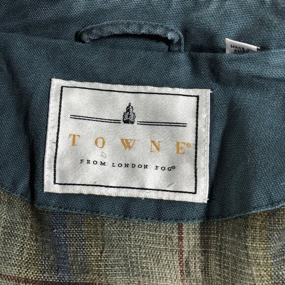 Towne By London Fog Forrest Green Canvas Barn Chore Parka Coat Jacket Sz XL Long - Picture 8 of 13